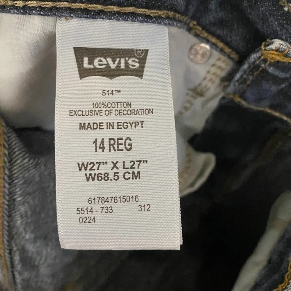 Levi's Boys 514 Straight Leg Denim Blue Jeans